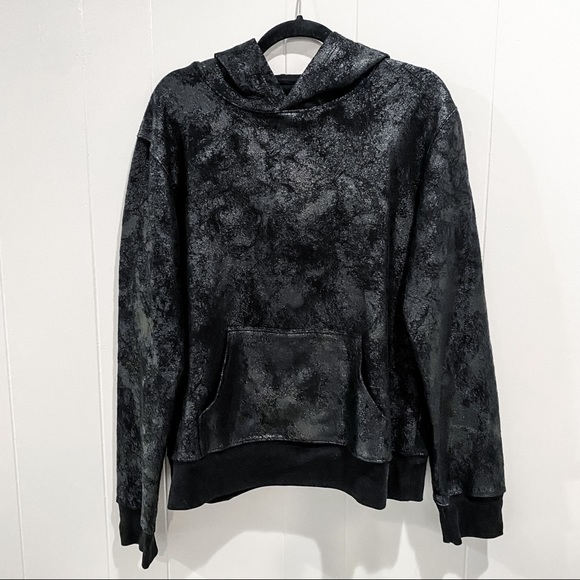 RtA Black Metallic Oversized Hoodie Sweatshirt - Picture 2 of 5